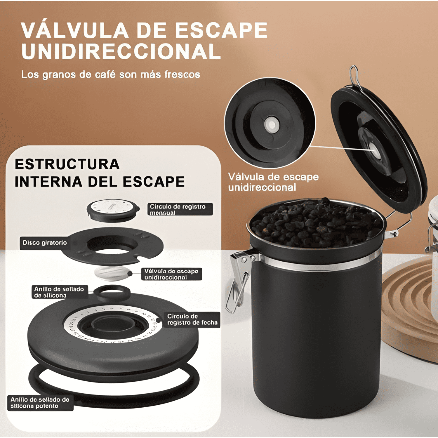 Recipiente para café sellado 1,2 L-2