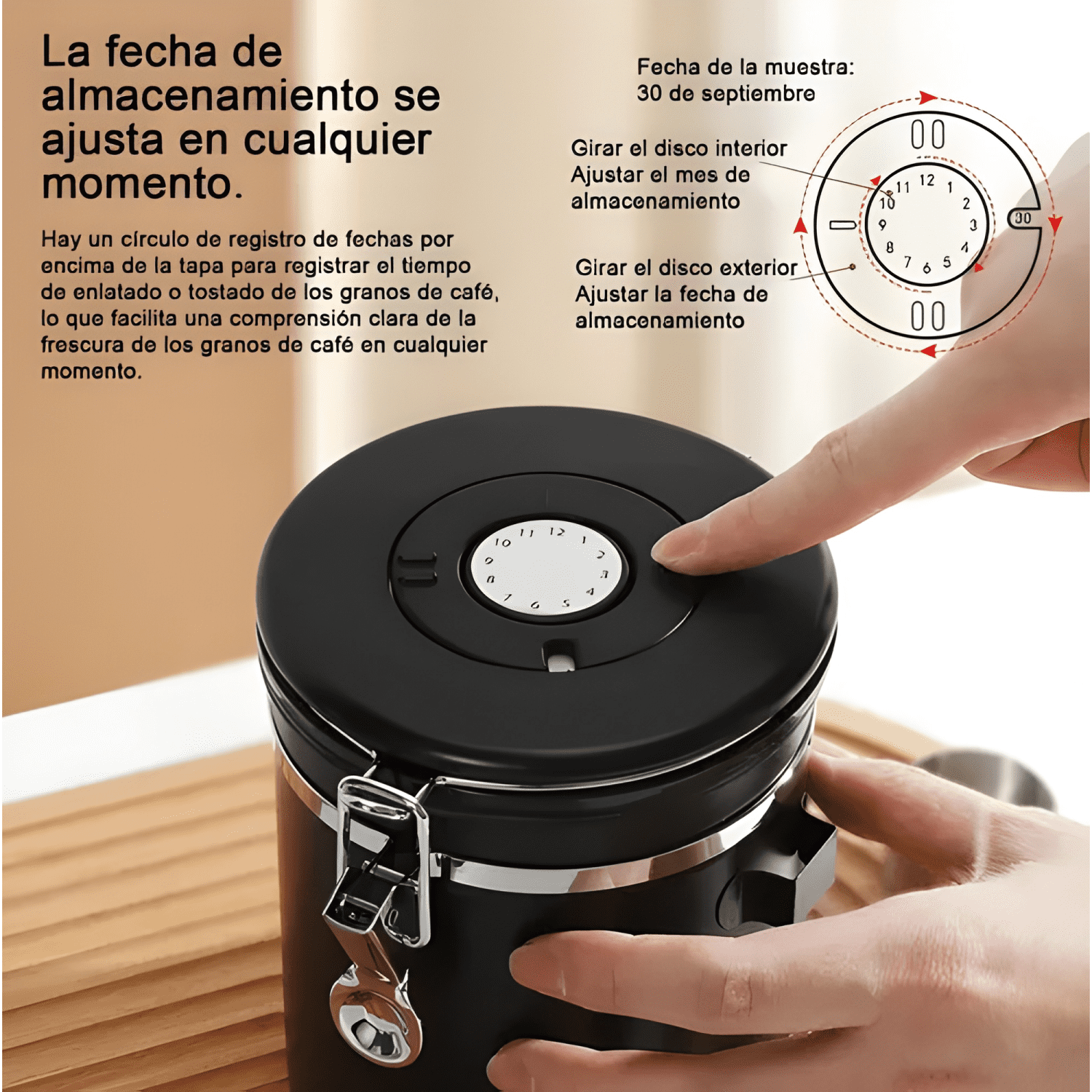 Recipiente para café sellado 1,2 L-3