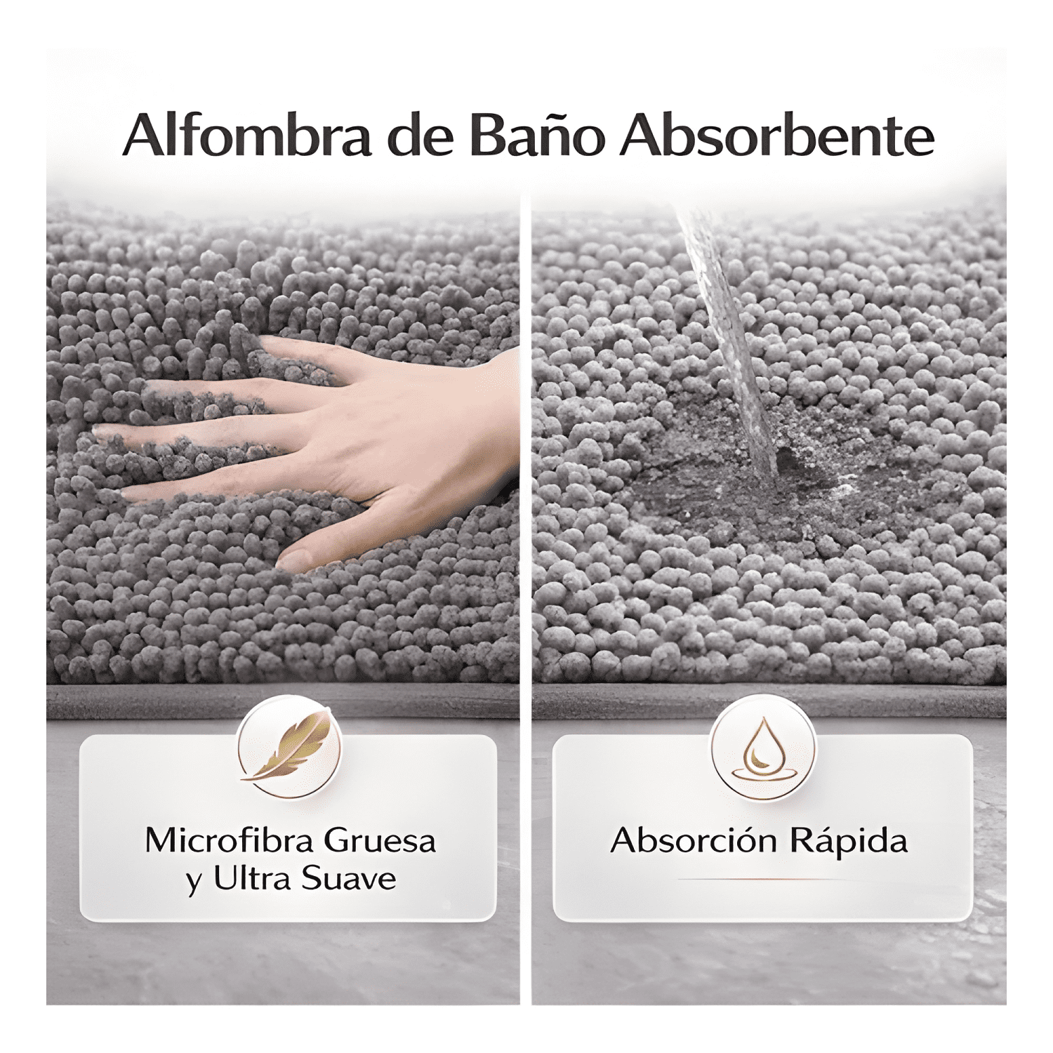 Alfombra De Baño Antideslizante Chenille Tapete Bajada #2-1
