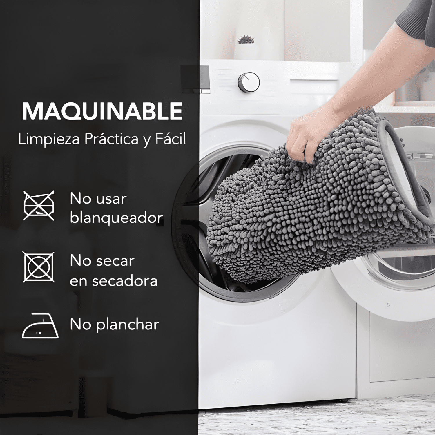 Alfombra De Baño Antideslizante Chenille Tapete Bajada #2-2