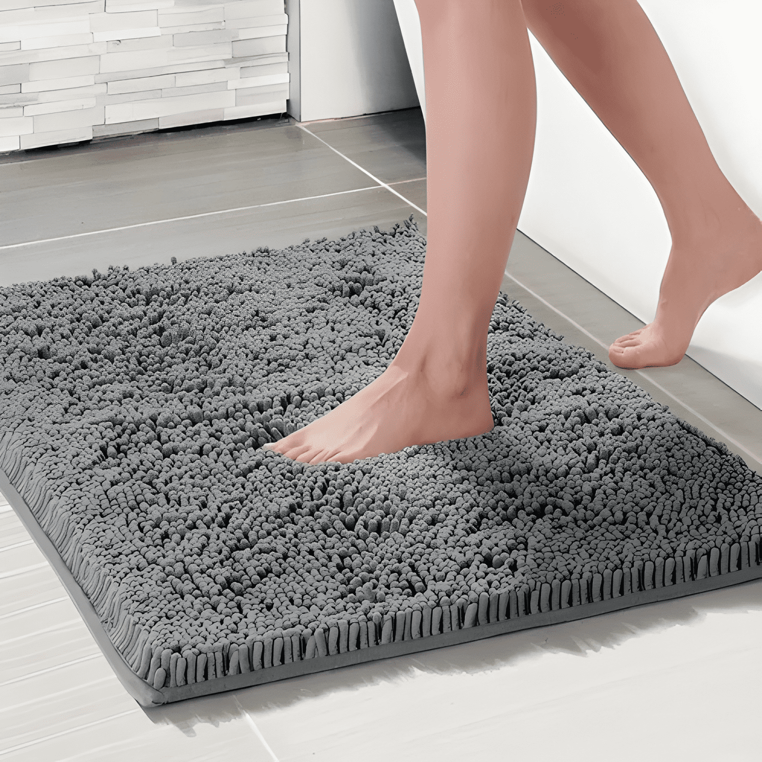 Alfombra De Baño Antideslizante Chenille Tapete Bajada #2-4