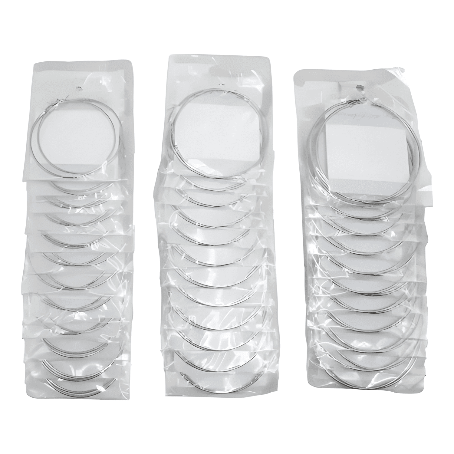 36pr Argollas (3 Tiras) Plateadas 70, 80, 90mm 1doc X Medida-2
