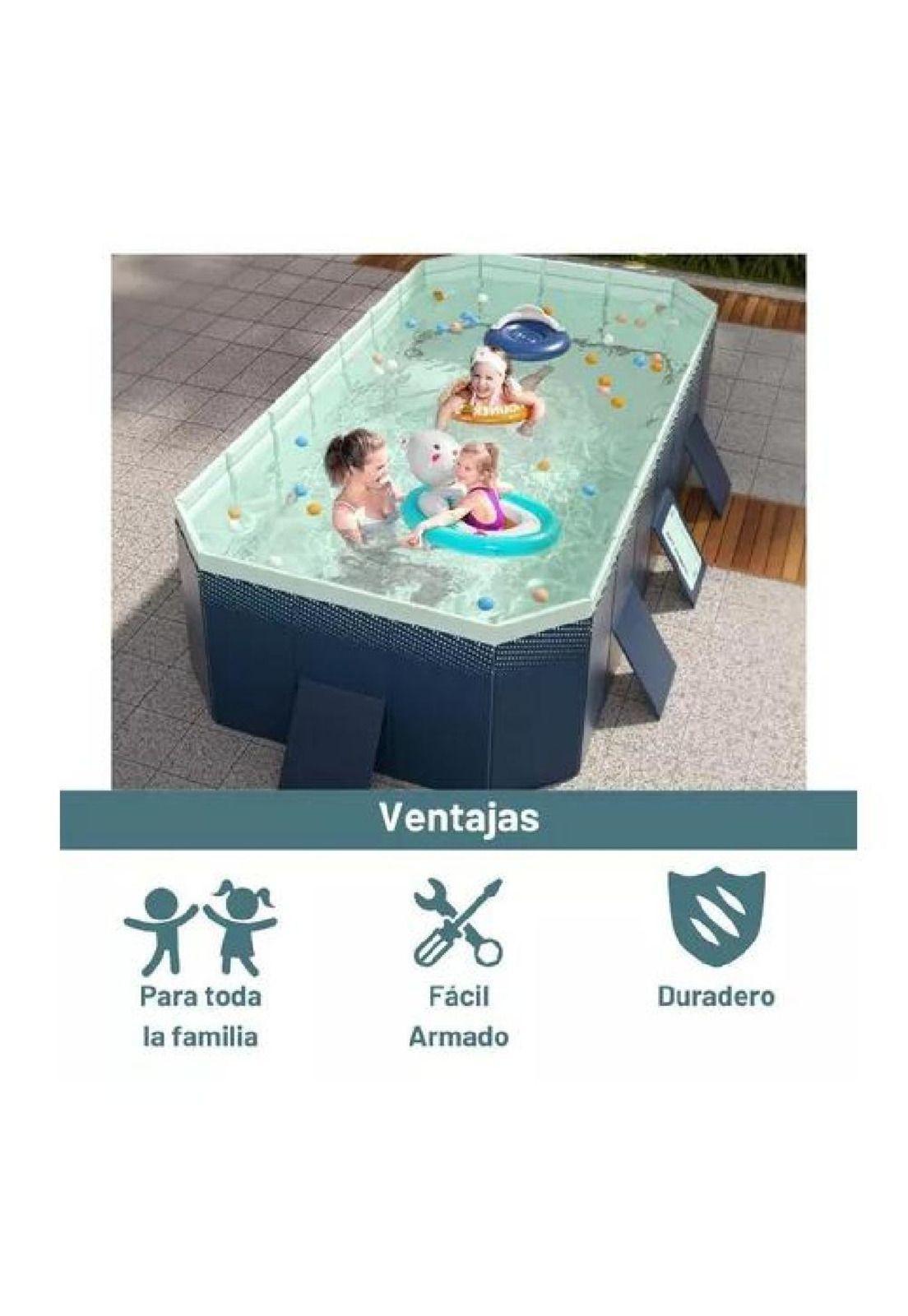Piscina rectangular 260 cm para niños 5+ años-2