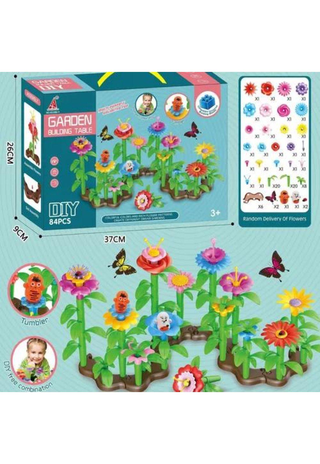 Juguete encajable de bloques de construcción jardín, 84 pcs multicolor-3