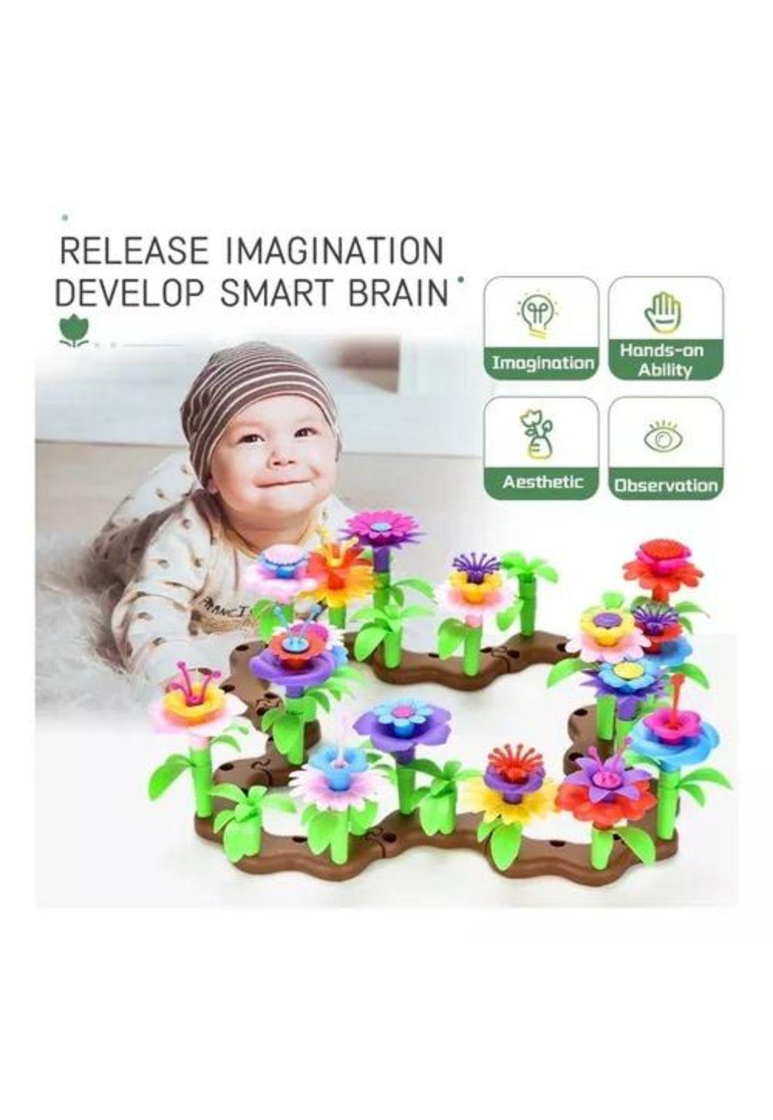 Juguete encajable de bloques de construcción jardín, 84 pcs multicolor-5
