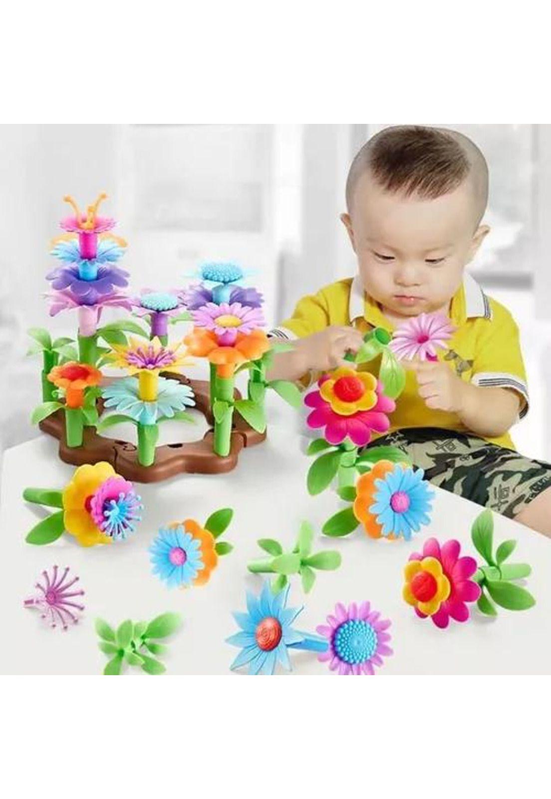 Juguete encajable de bloques de construcción jardín, 84 pcs multicolor-6