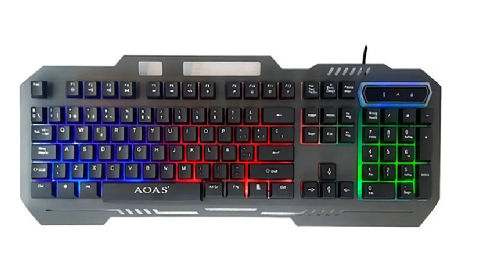 Teclado gamer metálico Aoas M888 rgb español-0