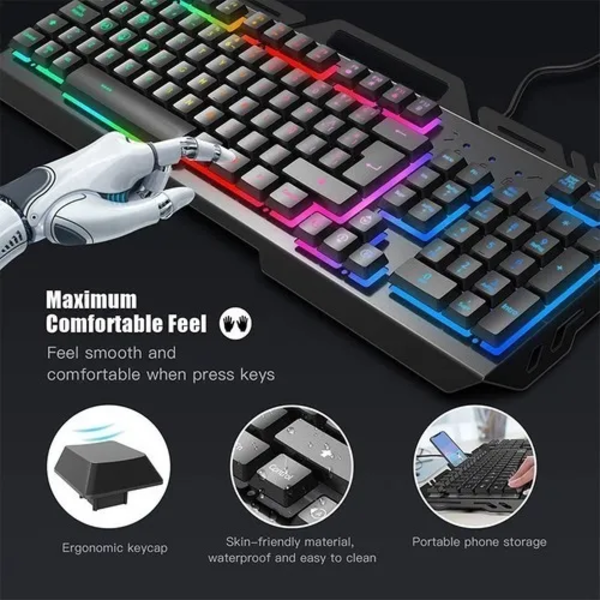 Teclado gamer metálico Aoas M888 rgb español-1