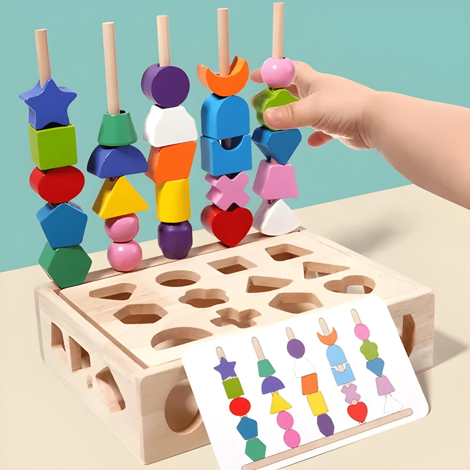Juego didáctico rompecabezas madera sensorial bebé-3