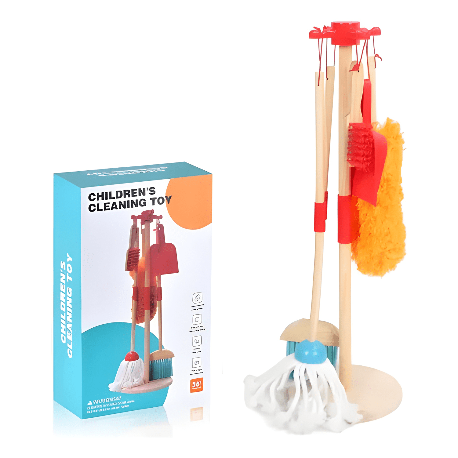 Set de aseo Montessori de madera para niños 6 piezas-0