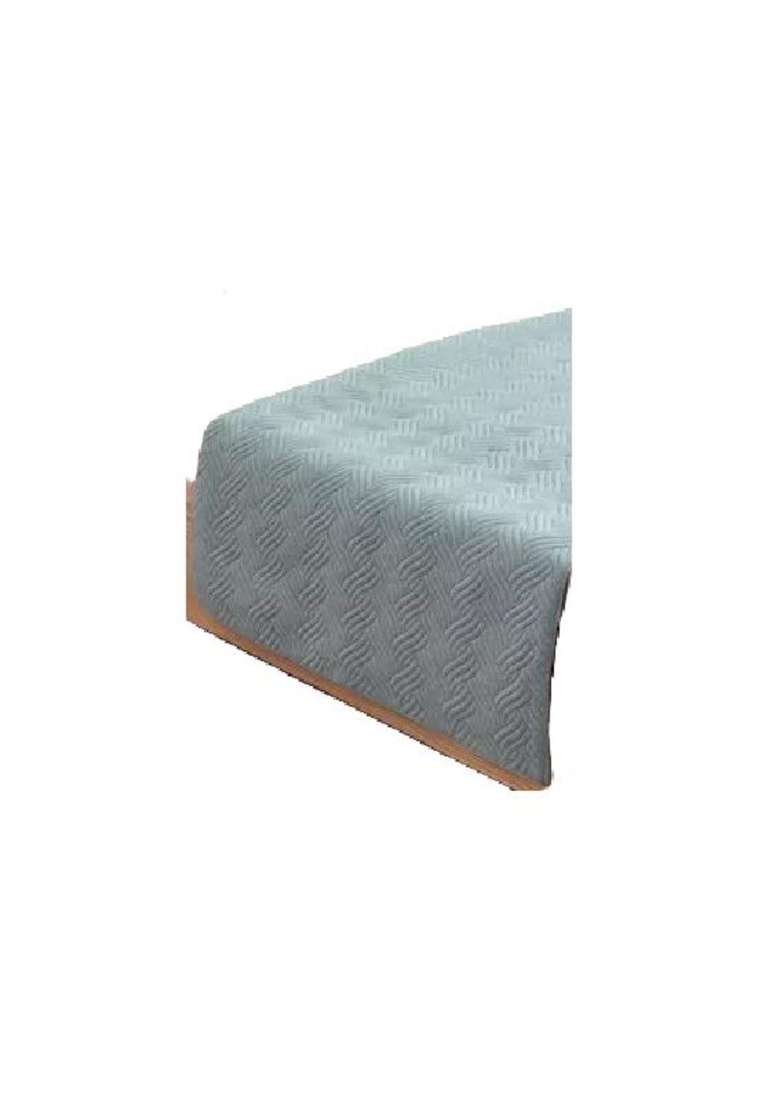 Piecera de cama terciopelo plush king + 2 fundas 70x210 cm color agua-0