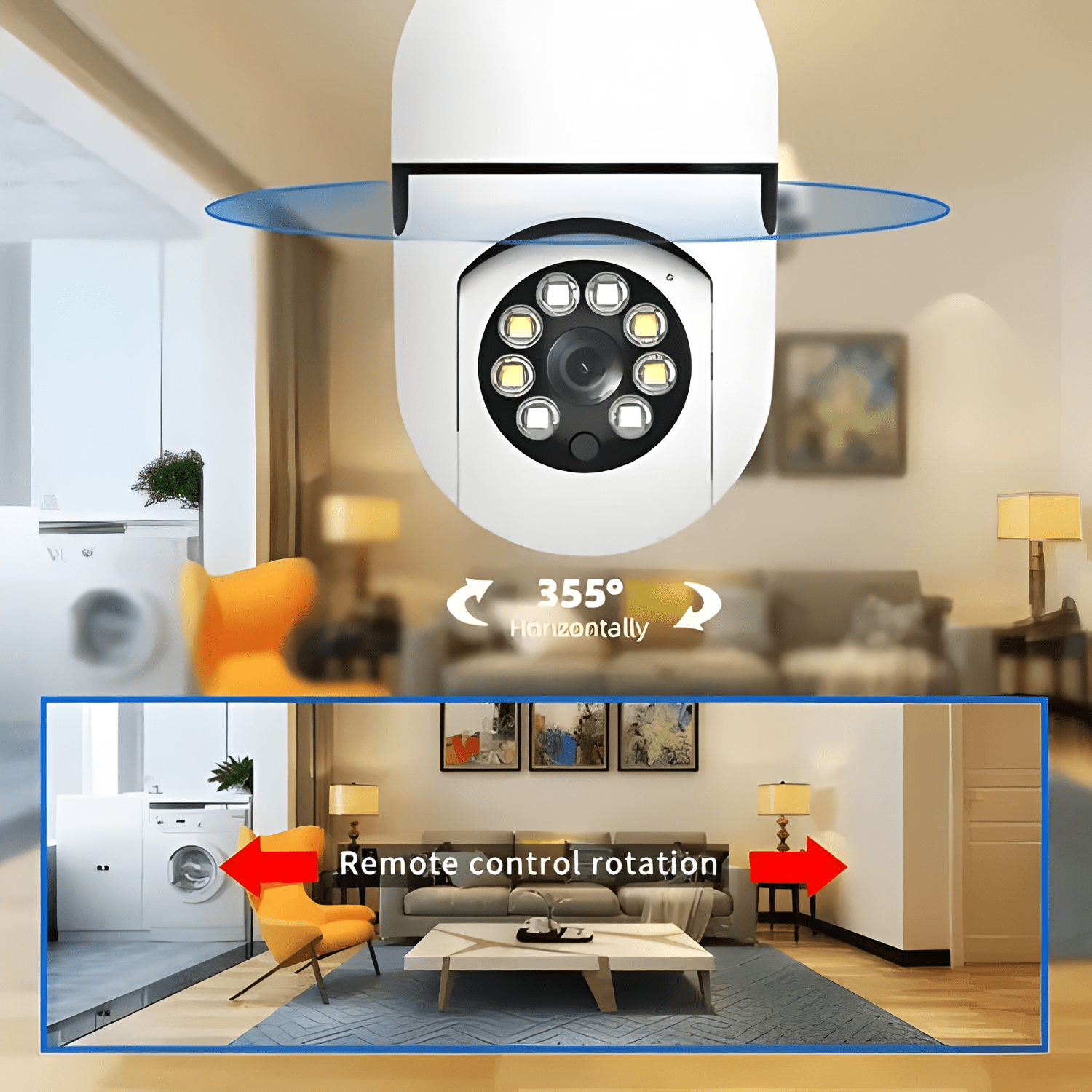 Cámara de Seguridad Tipo Ampolleta 360° con Soquete E-27-3