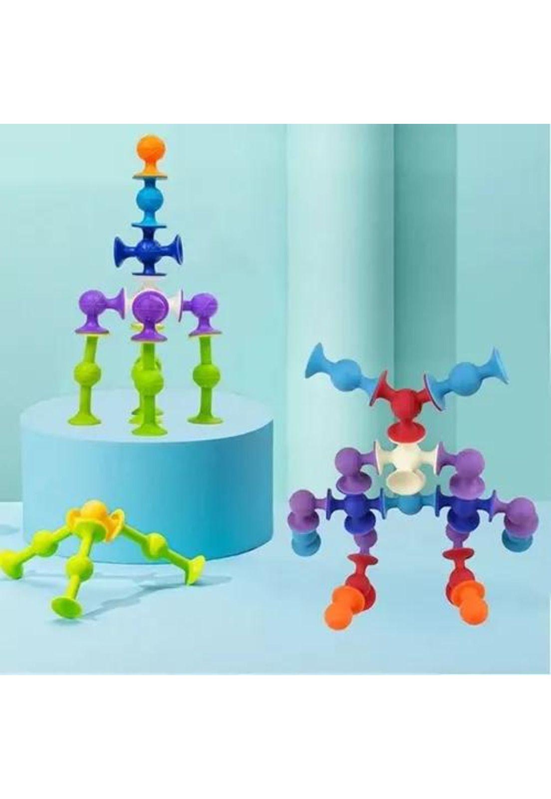 33 pcs juego de chupones, bloques de construcción de silicona multicolor-5