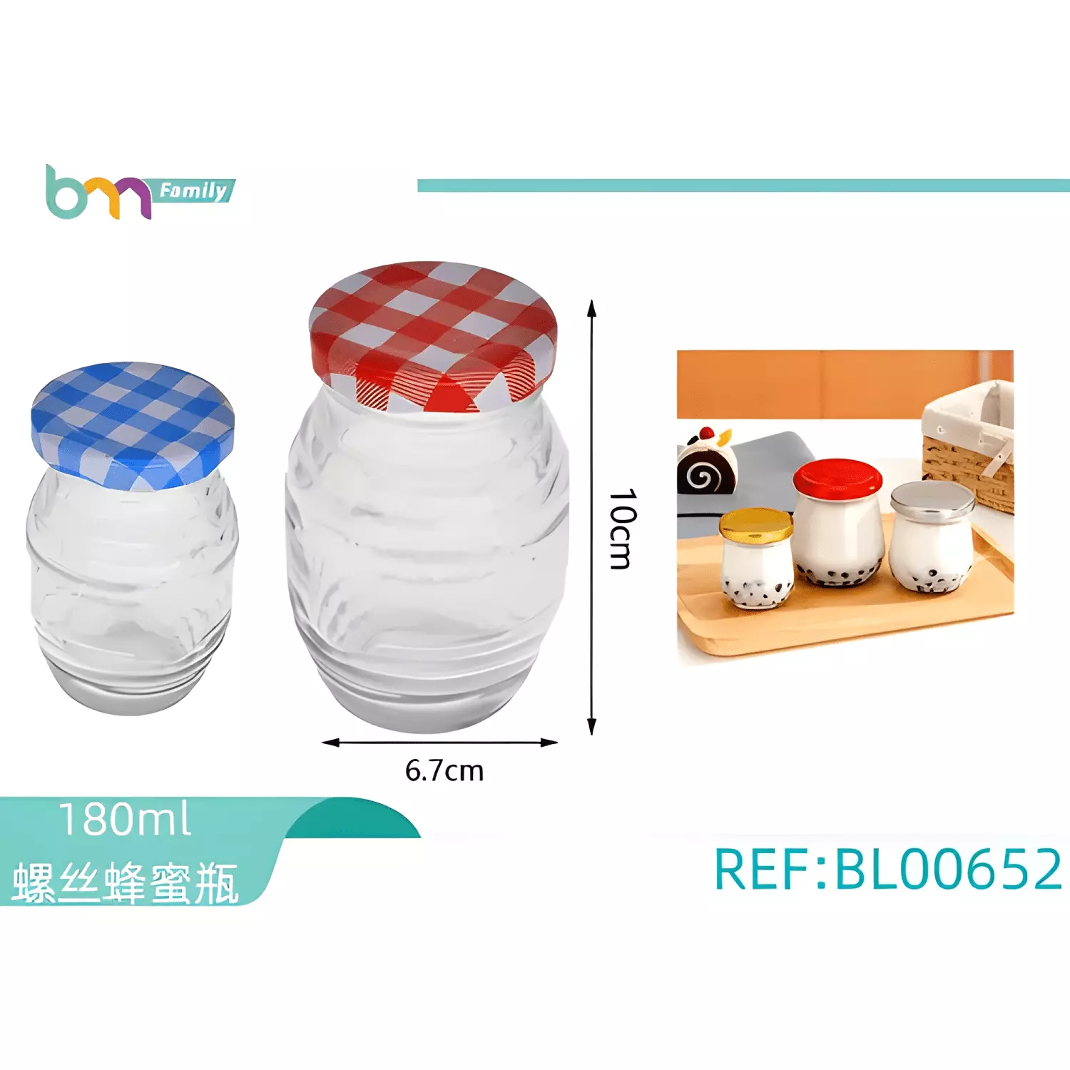 Pack 12 frascos vidrio 180 ml tapa rosca para cocina-4