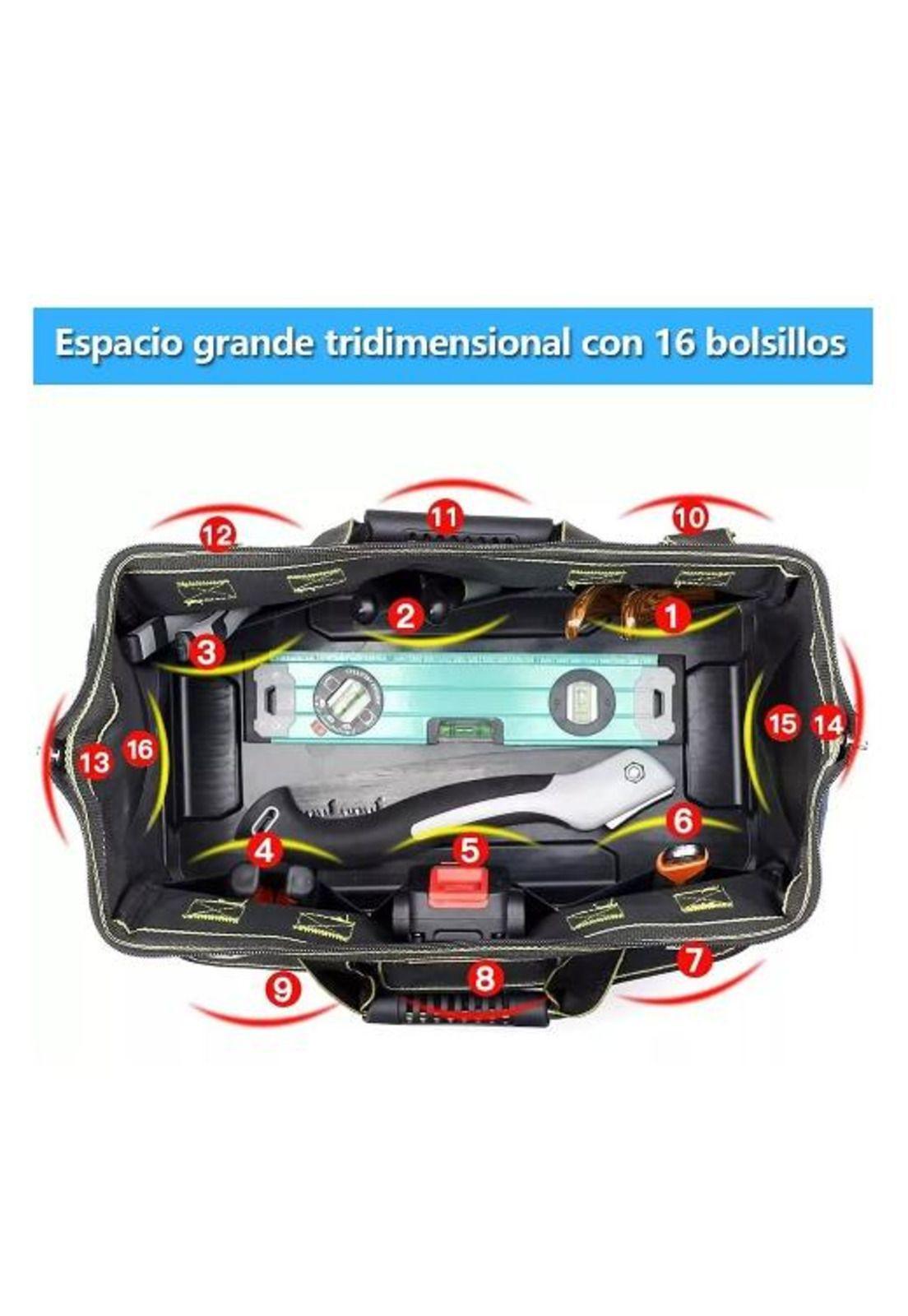 Bolsa de herramientas para electricista, mochila organizador, color negro-3