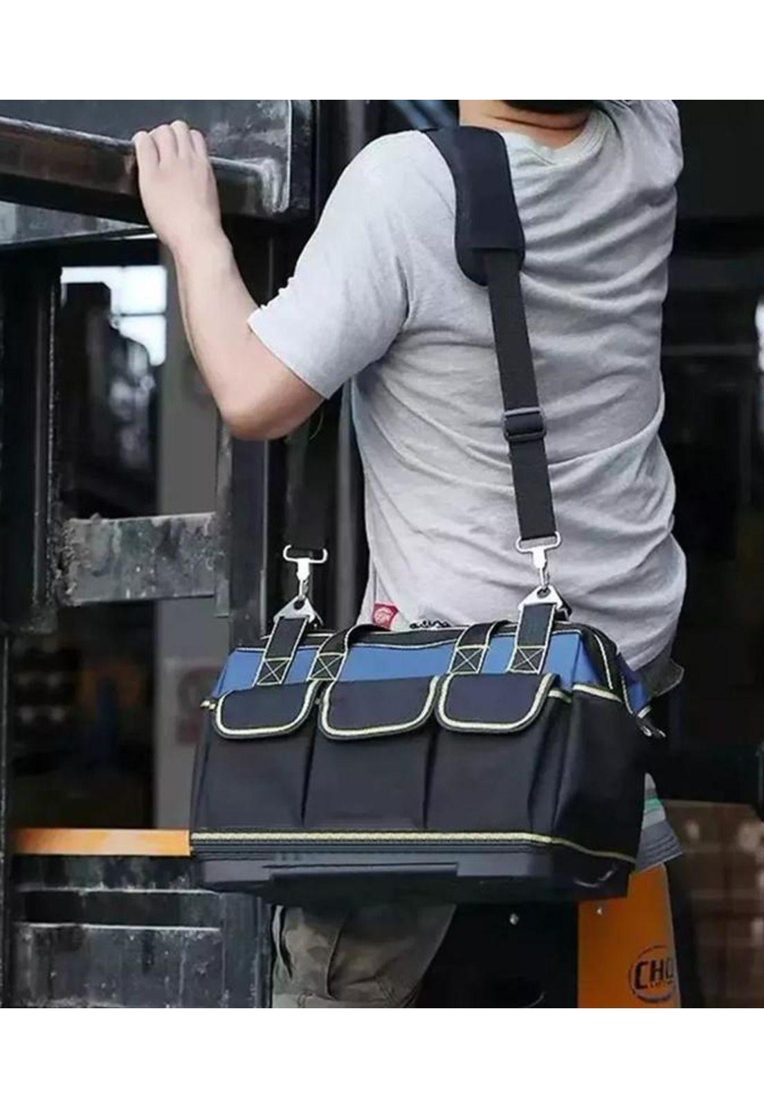 Bolsa de herramientas para electricista, mochila organizador, color negro-6