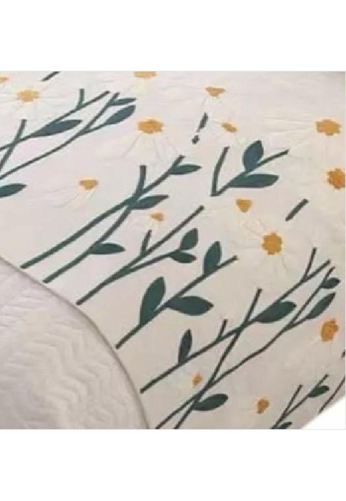 Piecera bordada para cama sin fundas de cojín diseño 1 color crema-0