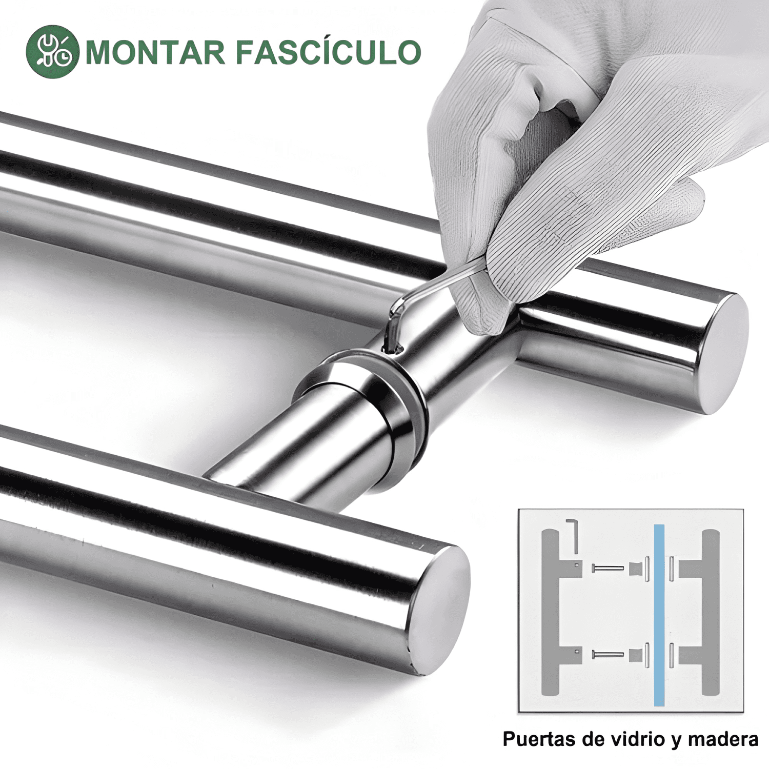Manillón acero inoxidable 50 cm para toda clase de puerta #2-3
