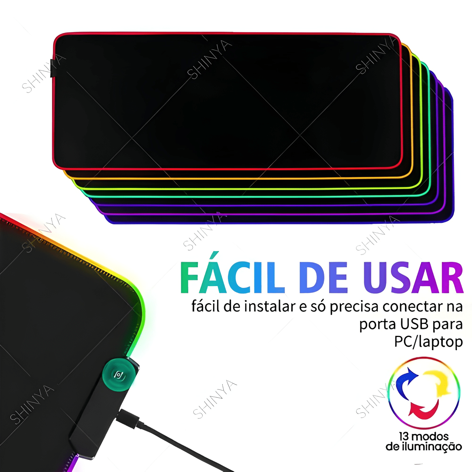 Mousepad 90 X 40 Gamer Rgb Led-3