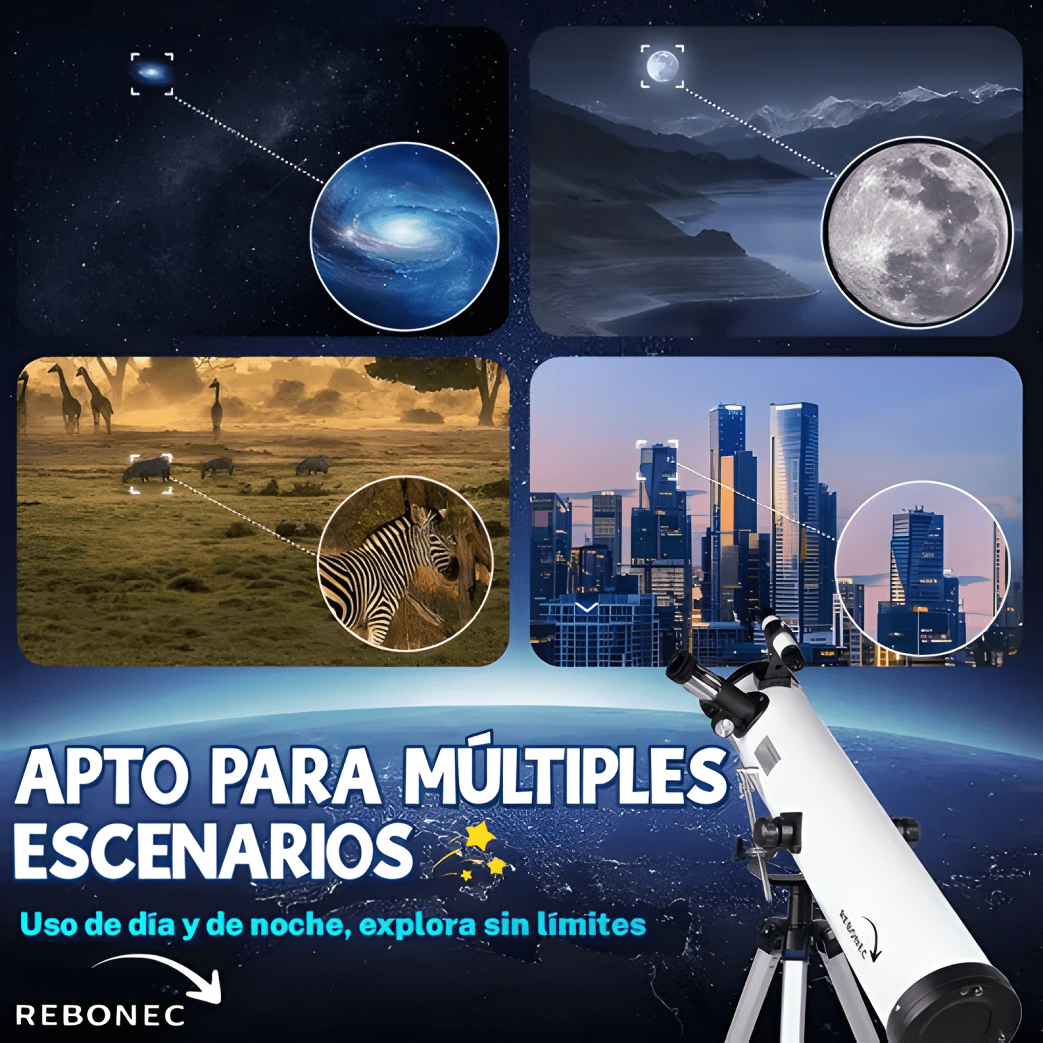 Telescopio Astronómico Profesional F70076 Ajustable-4
