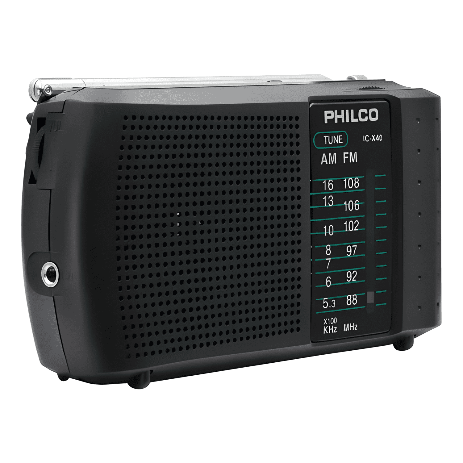 Radio portátil c/ parlante y audífono Negro-3