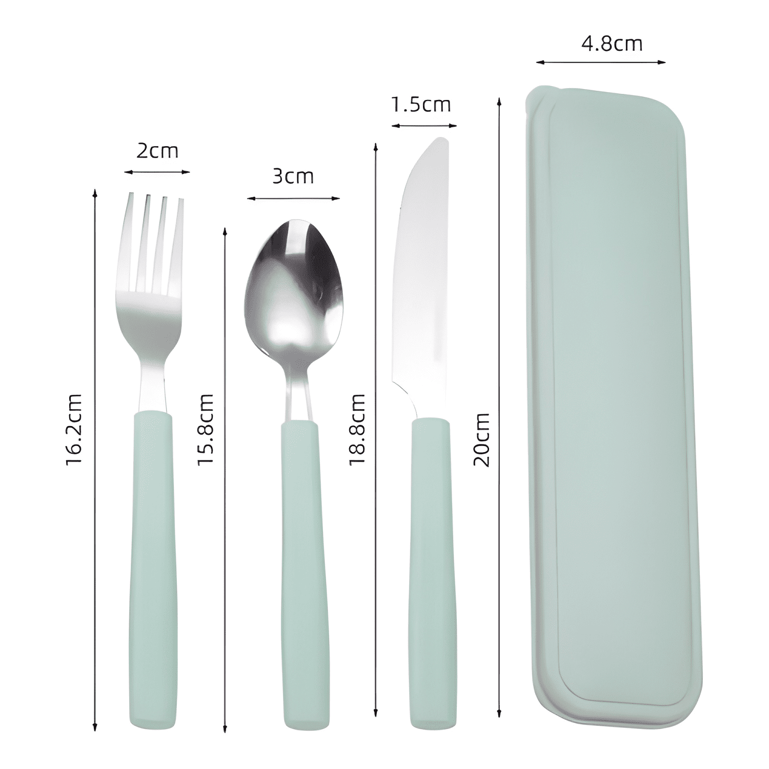 Set de cubiertos acero inox cuchara y tenedor niños estuche-4