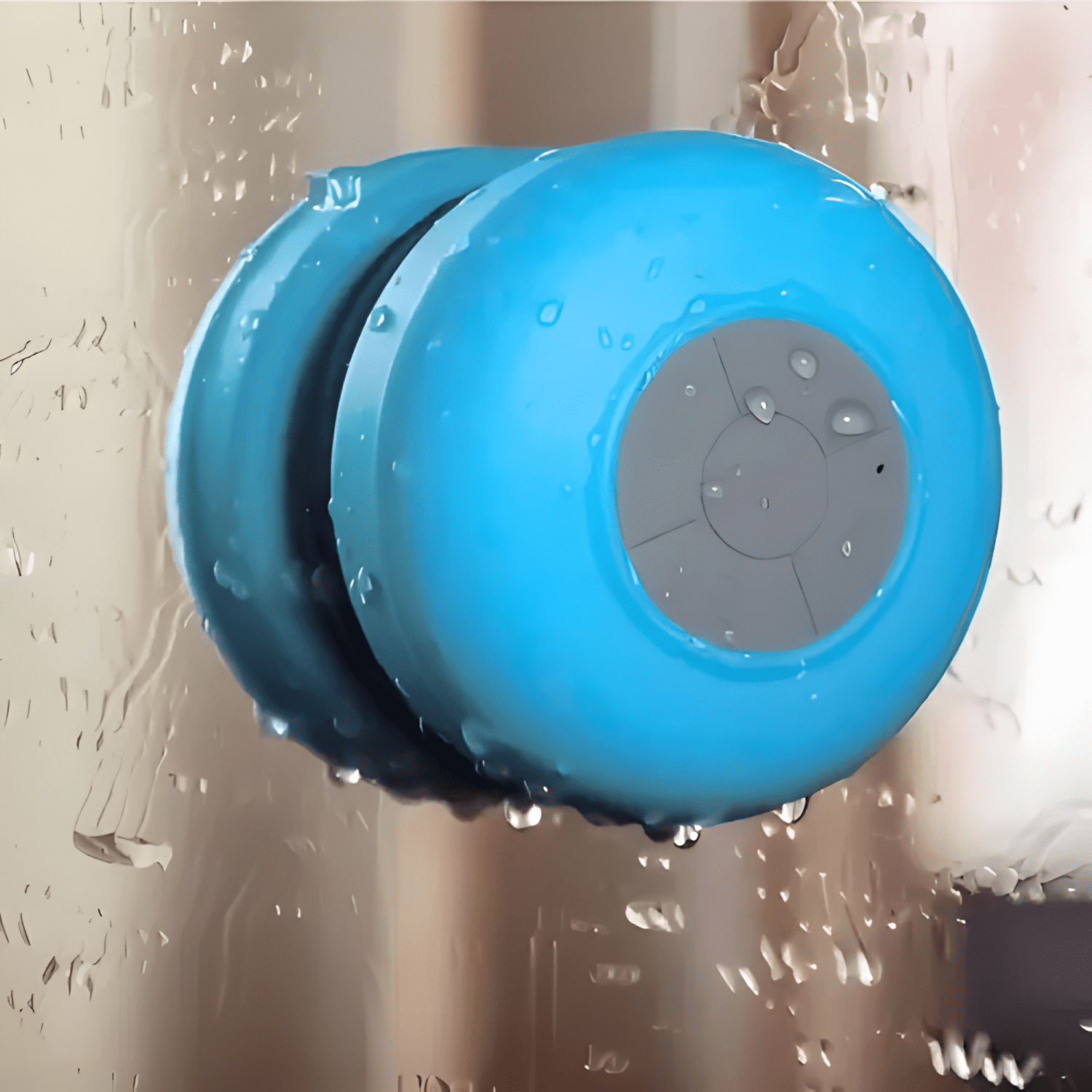 Parlante bluetooth resistente al agua manos libres baño Azul-4