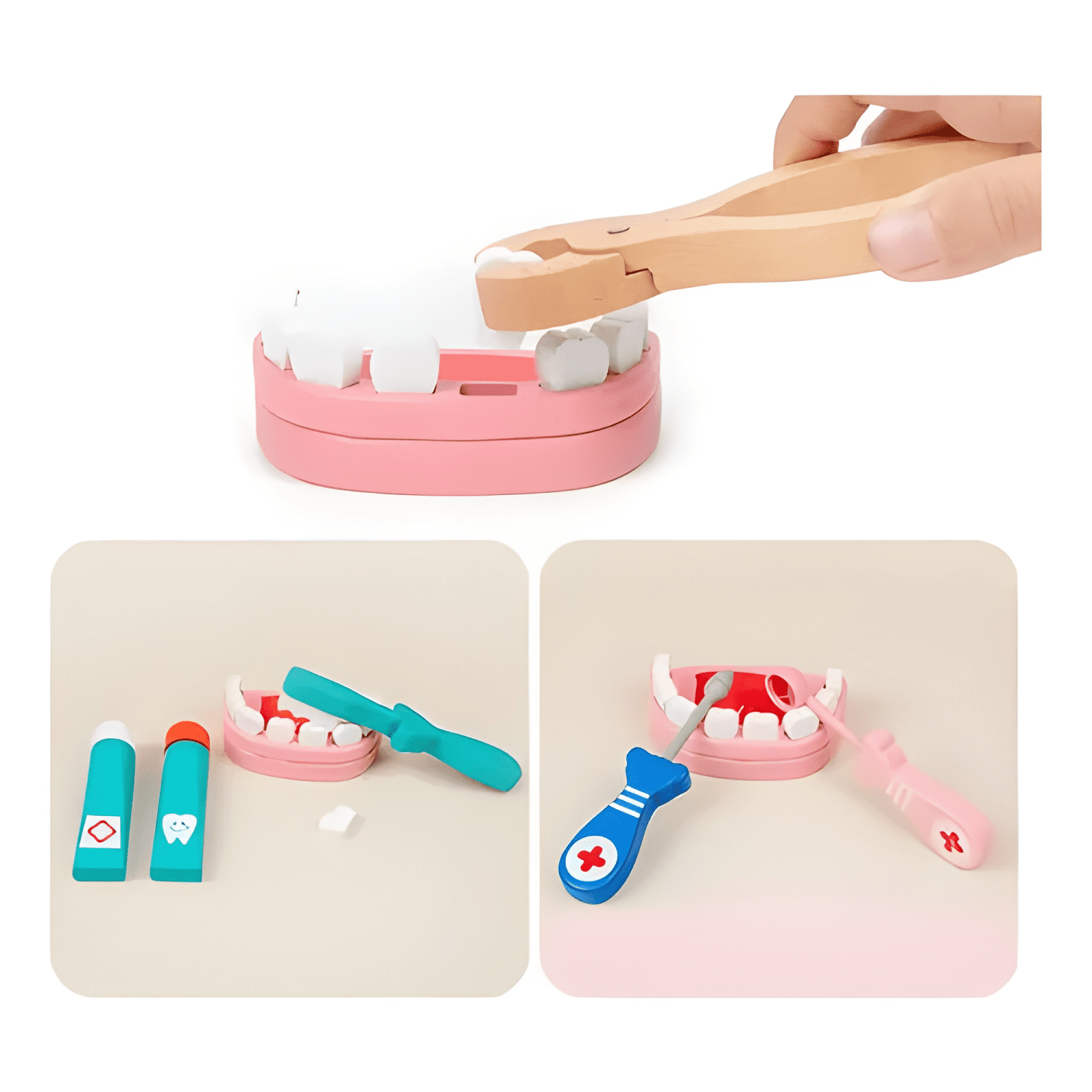 Set juego de roles doctor dentista madera para niños #10-1