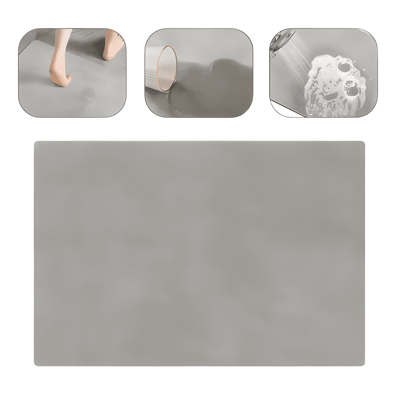 Tapete De Piedra De Diatomeas 40x60cm Secado Baño Rápido #2-3