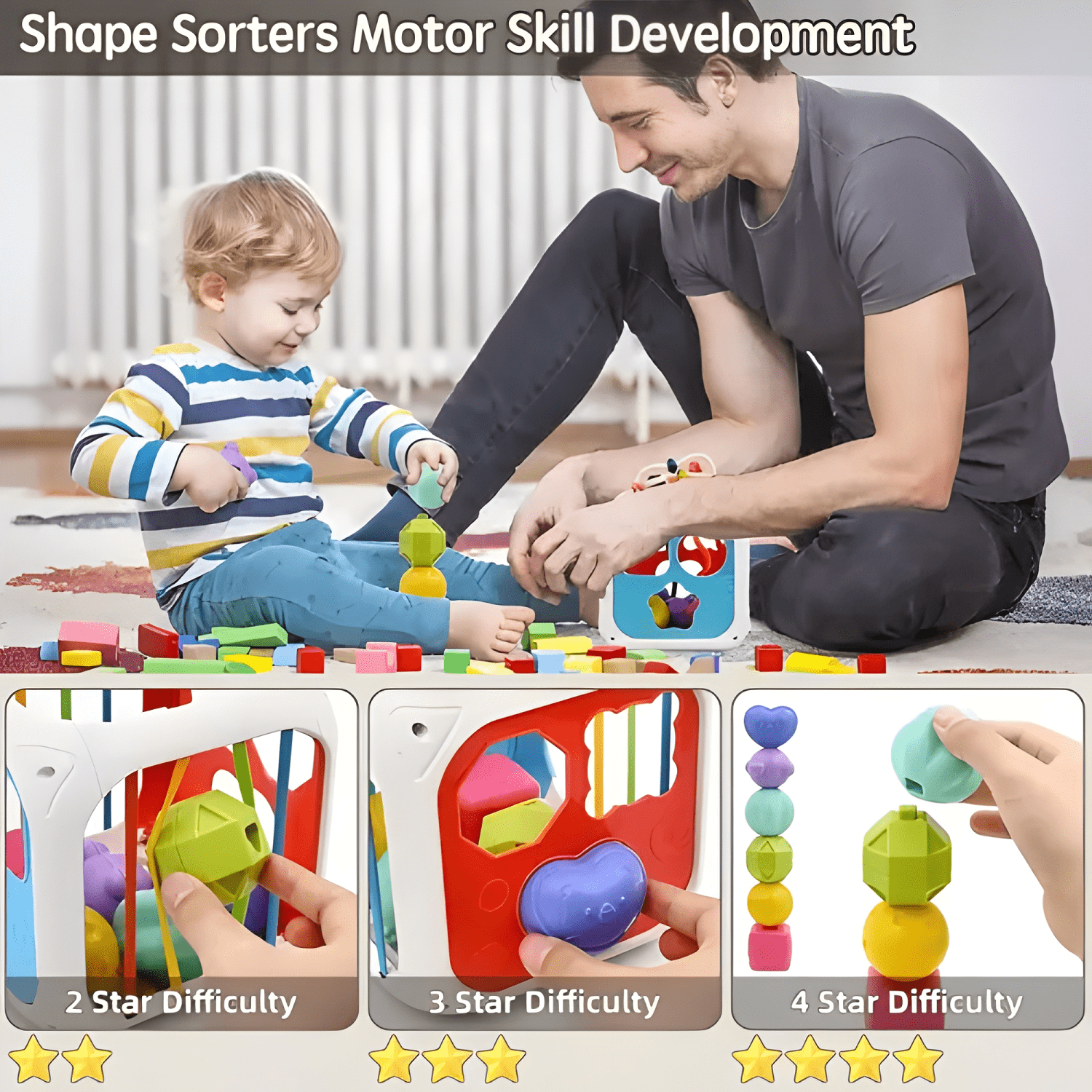 Juguete montessori educativo 7 en 1 cubo didáctico bebé #1-1
