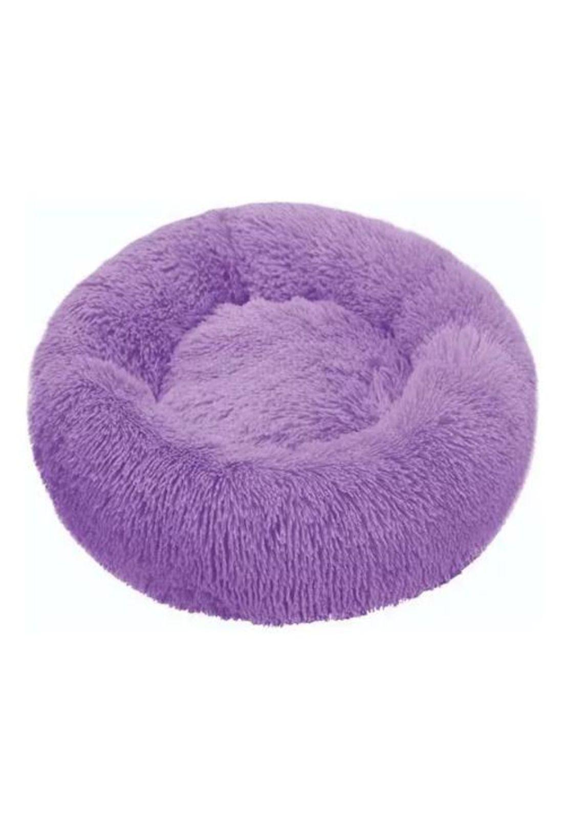 Cama para mascotas felpa antiestrés 80 cm XL violeta-4