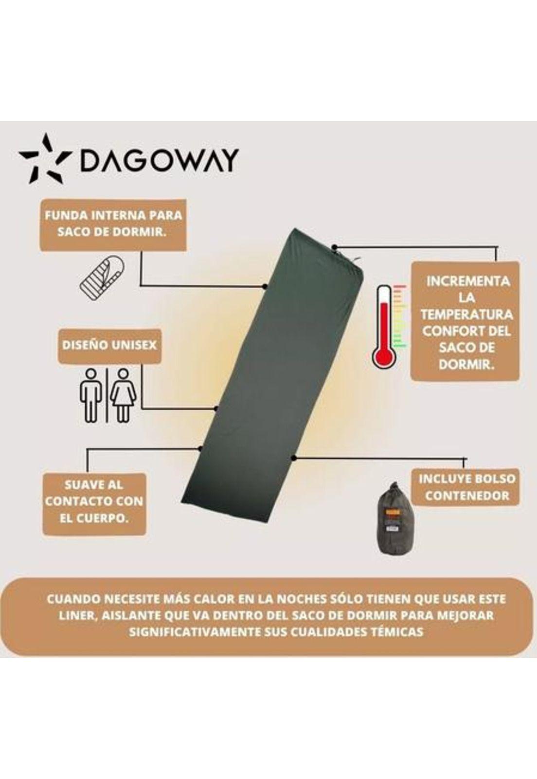 Liner para saco de dormir Dagoway, ligero y compacto, color gris-3