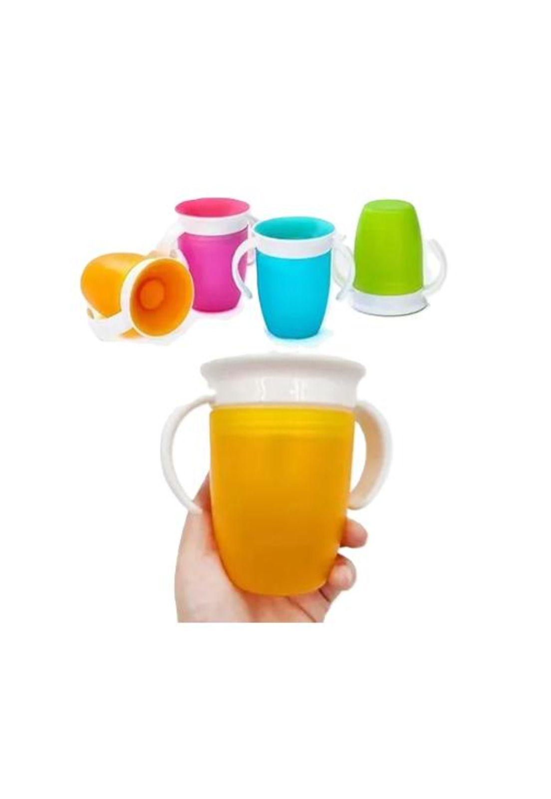 Vaso entrenador 360° a prueba de derrames , color naranja-2