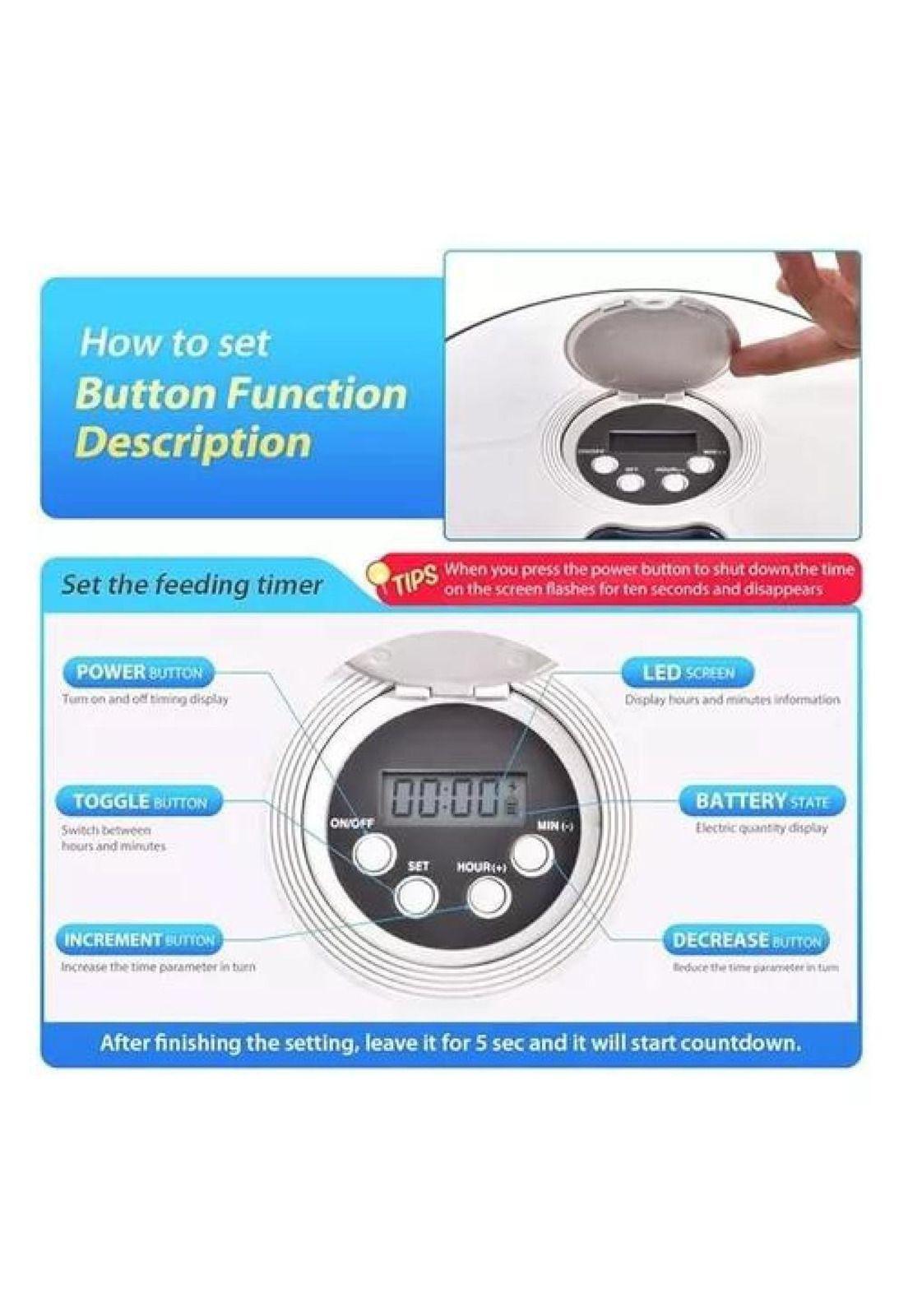 Dispensador automático de alimento para perros y gatos, blanco-3