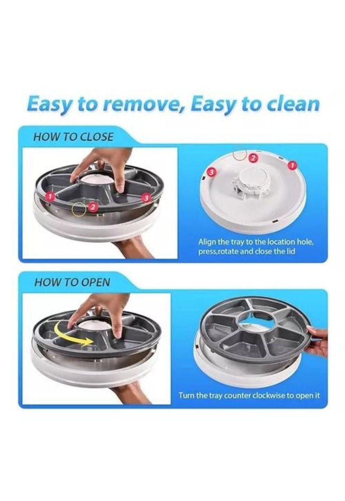 Dispensador automático de alimento para perros y gatos, blanco-5