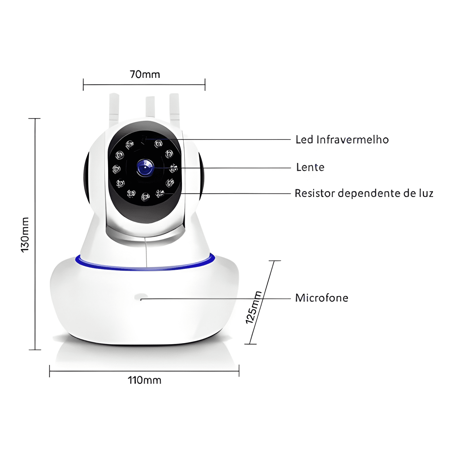 Cámara Robot HD, 3 Antenas, Wifi 360, Visión Nocturna, Voz-1