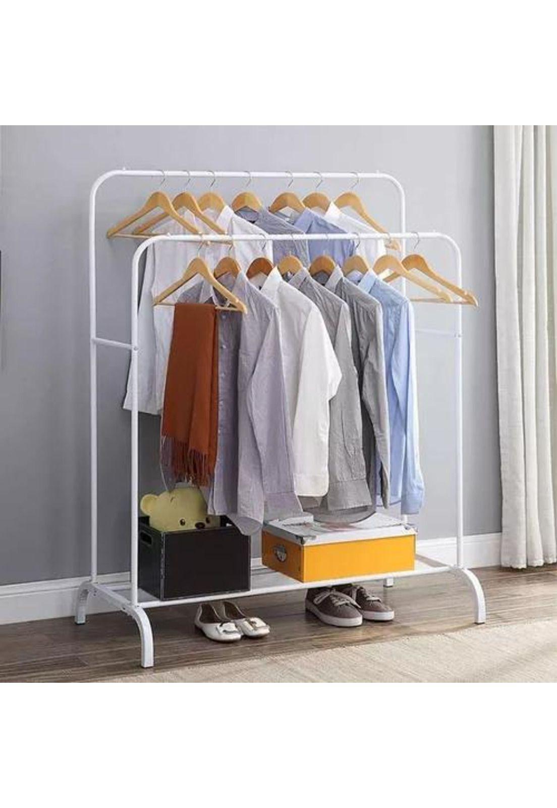 Perchero colgador de ropa tendederos de acero inoxidable blanco-3