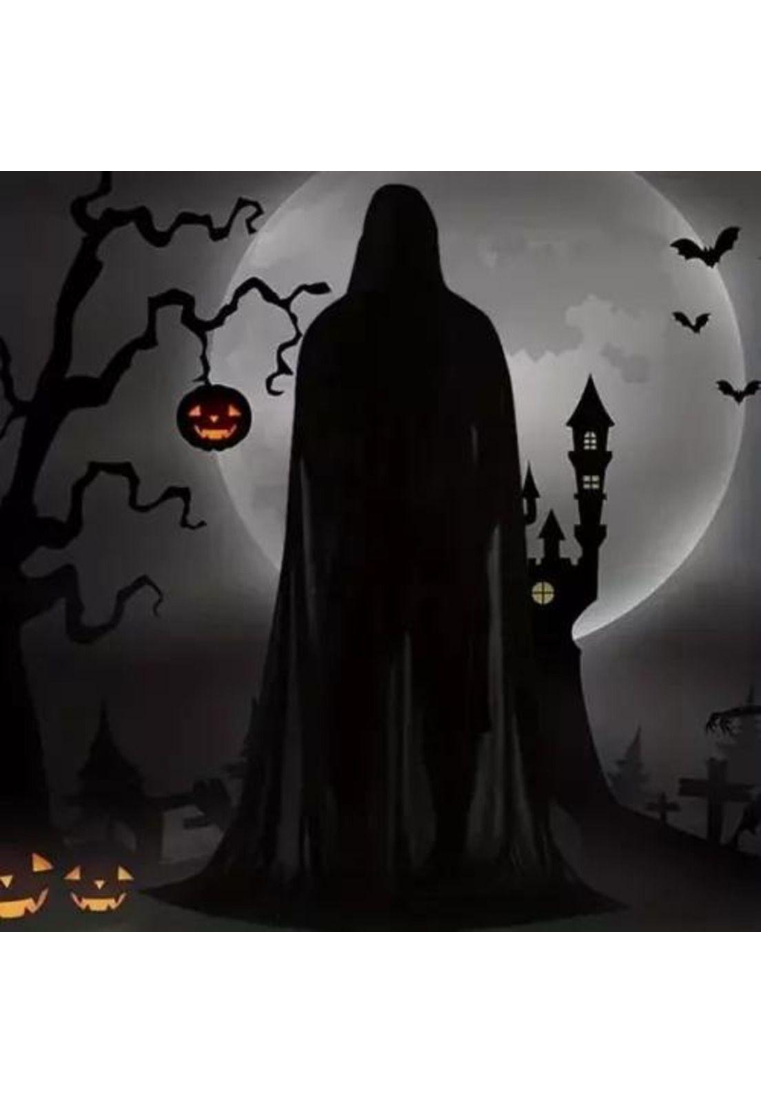 Capa con capucha para Halloween, disfraz unisex para Noche de Brujas-3
