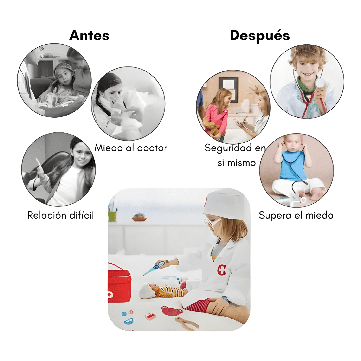 Set juego de roles doctor madera Mekalin para niños #1-2