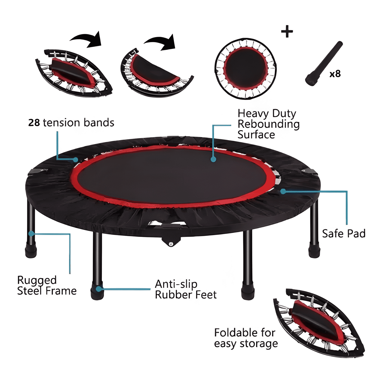 Trampolín cama elástica con soporte Fit 1,2 m #2-2