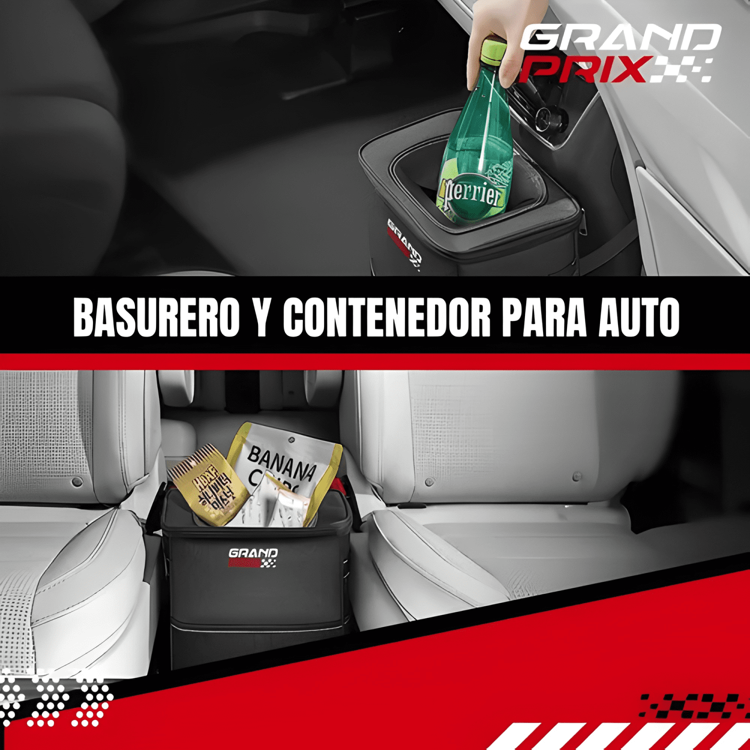 Basurero Para Auto Grandprix Organizador Portatil Impermeabl-1
