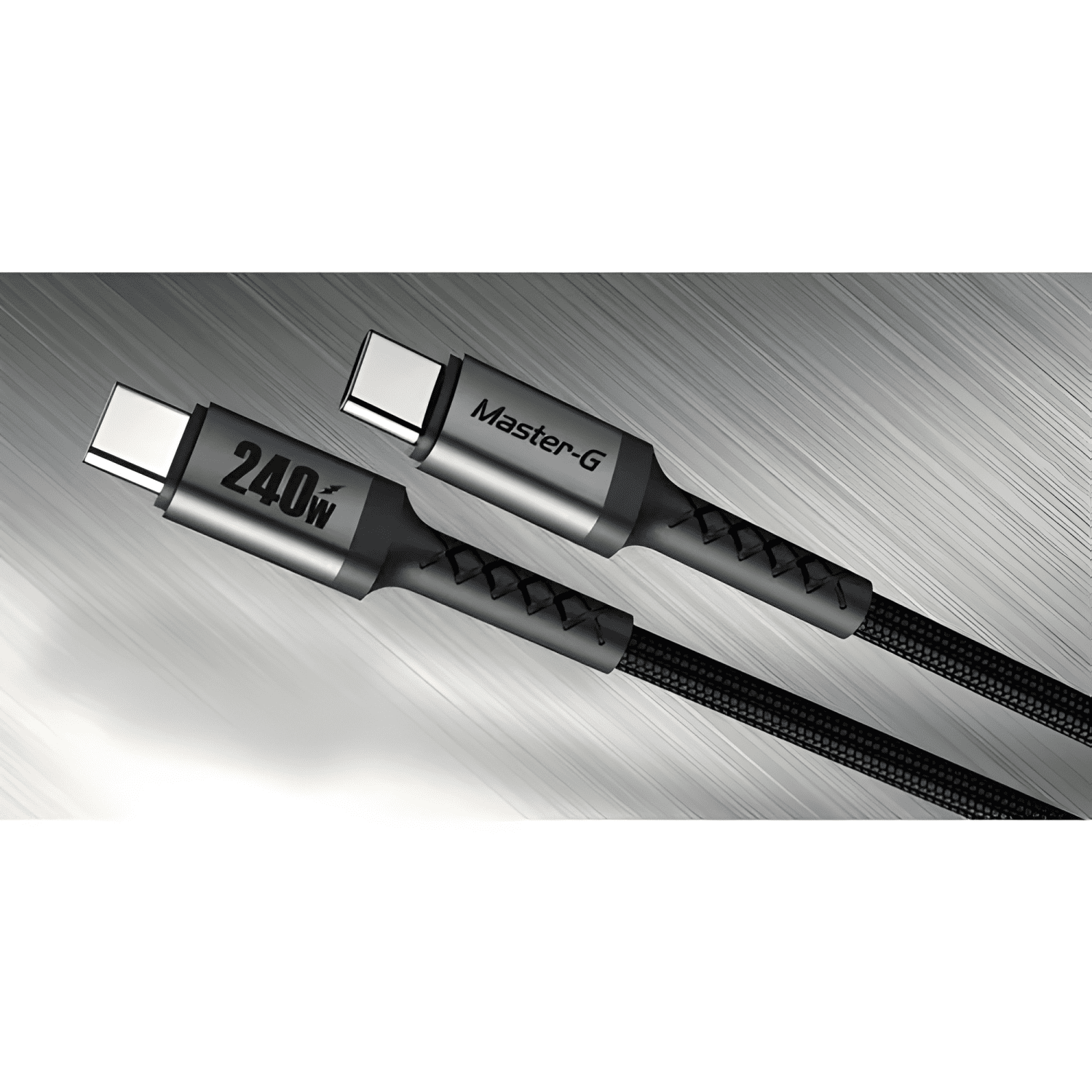 Cable de carga rápida USB-C a c antinudos 240w 1m Negro-2
