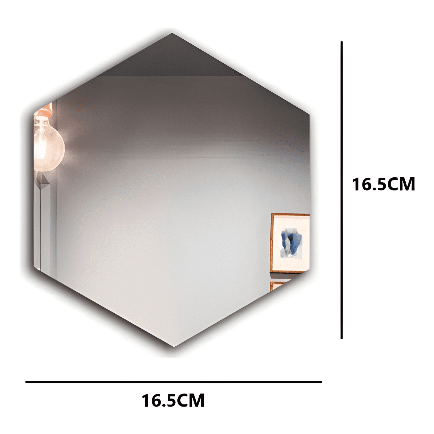 Pack X48 Vinilo Espejo Pared Adhesivo Hexagonal Decorativo-1