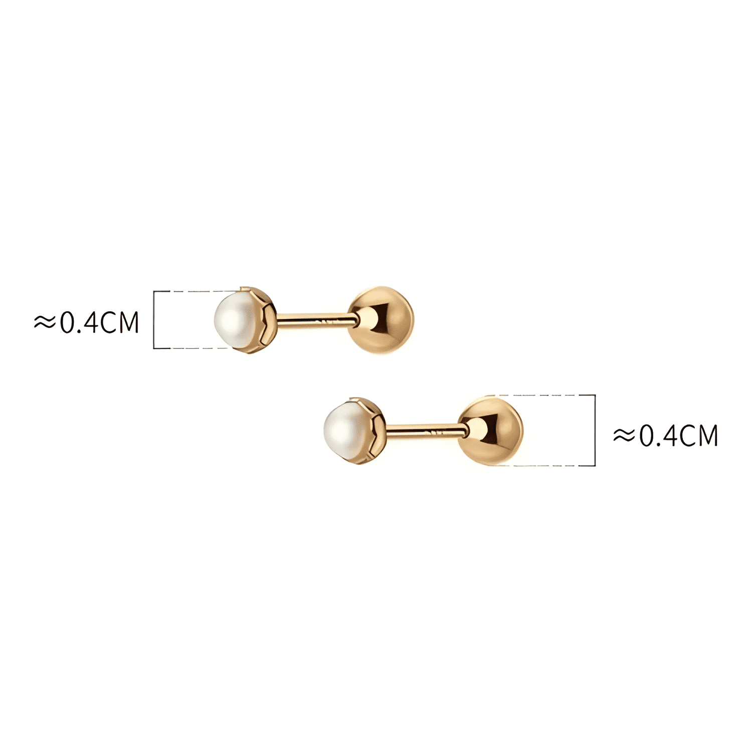 Aros 18 Kilates (18k) Para Bebe Atornillados #10-1