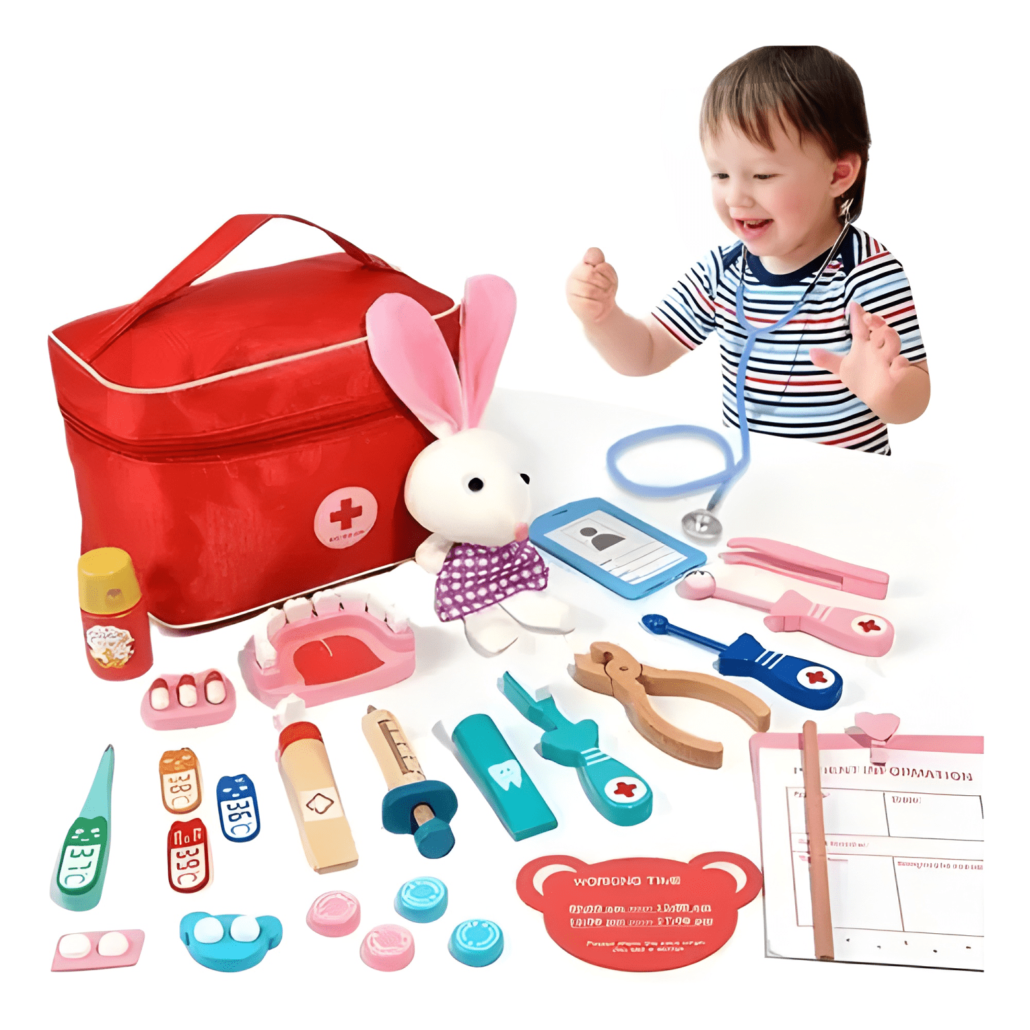 Kit simulación doctor juego de madera para niños-0