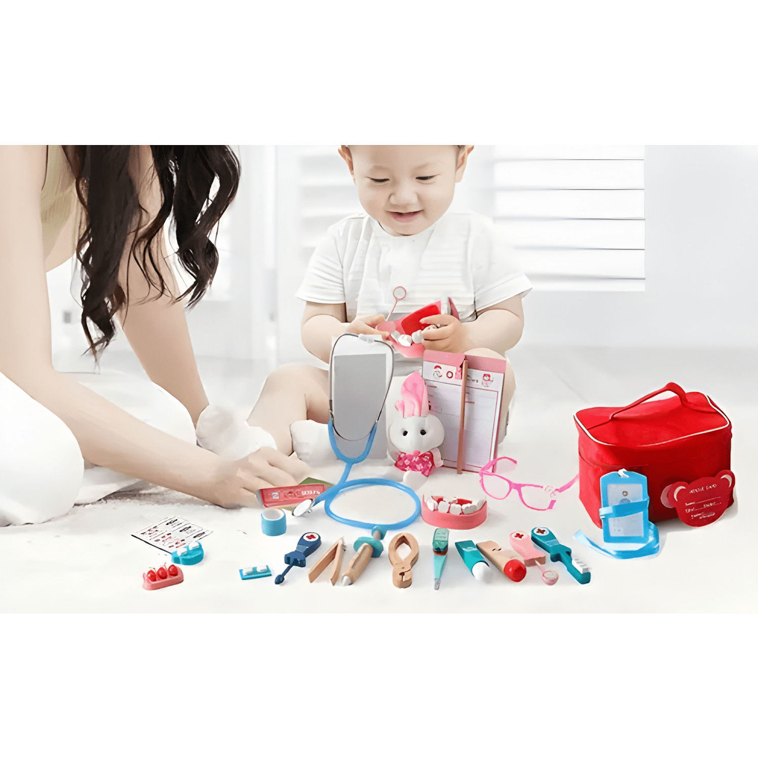 Kit simulación doctor juego de madera para niños-3