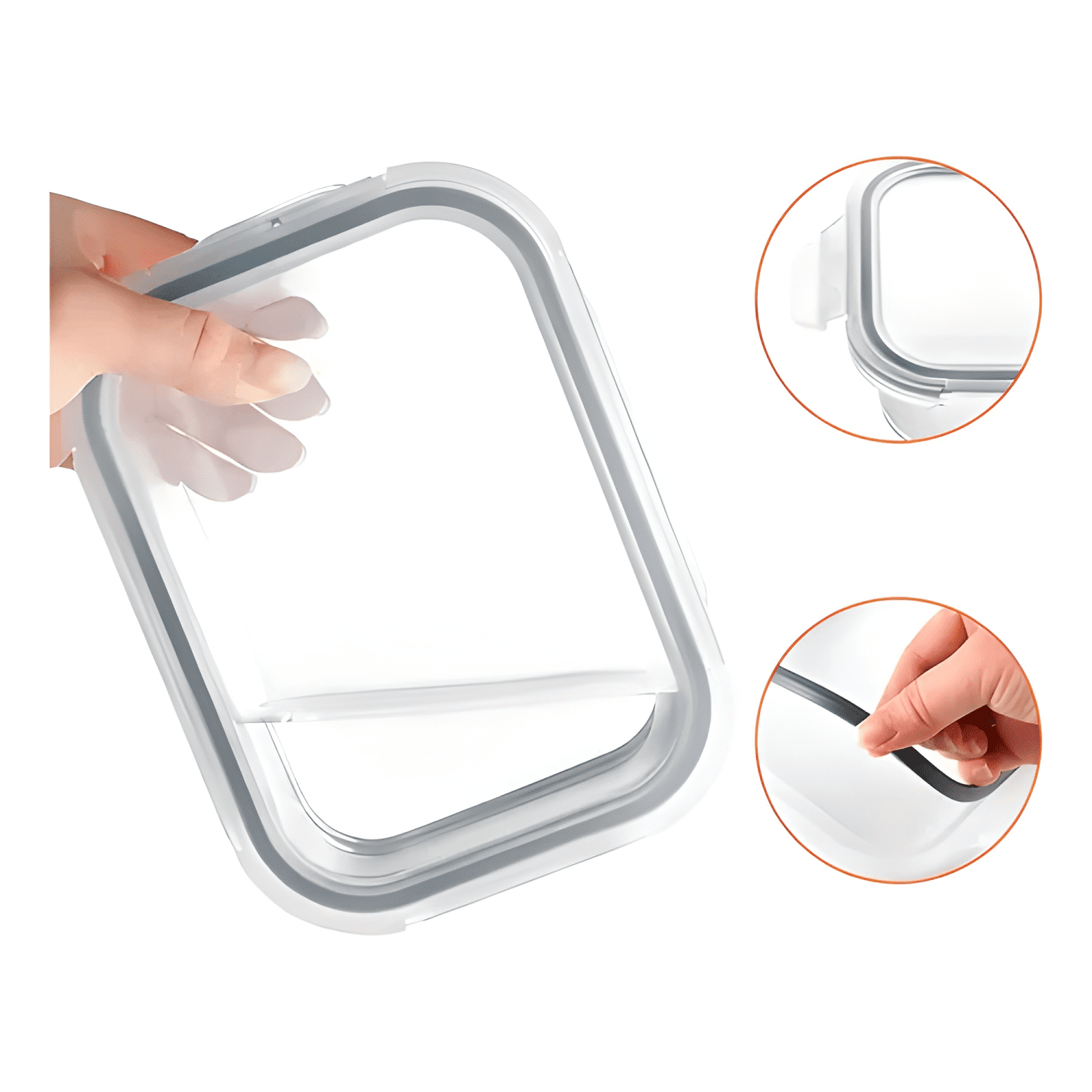 Contenedor hermético apilable 16u, blanco-1