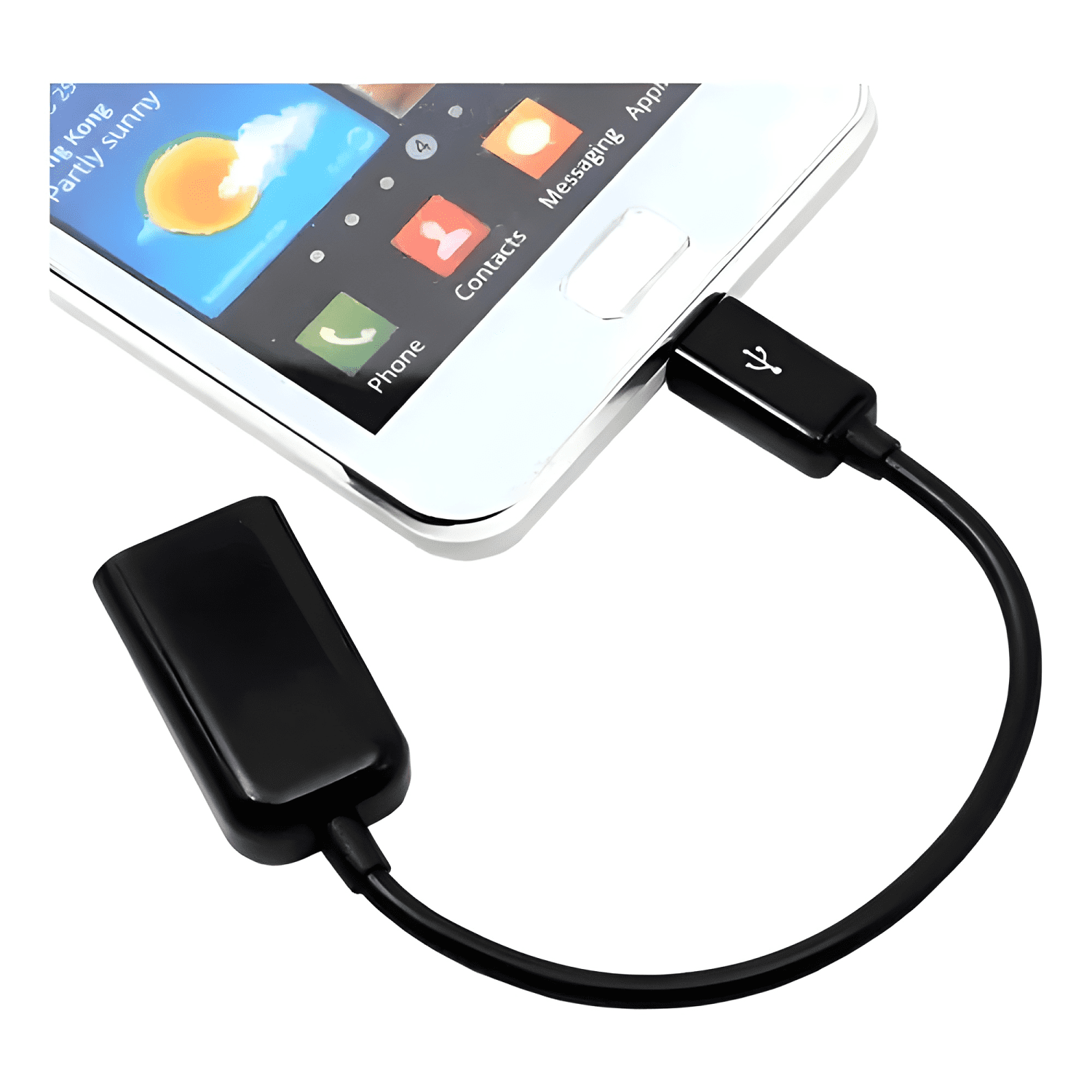 Cable adaptador OTG USB a micro-usb 15cm S-K07 Negro-2