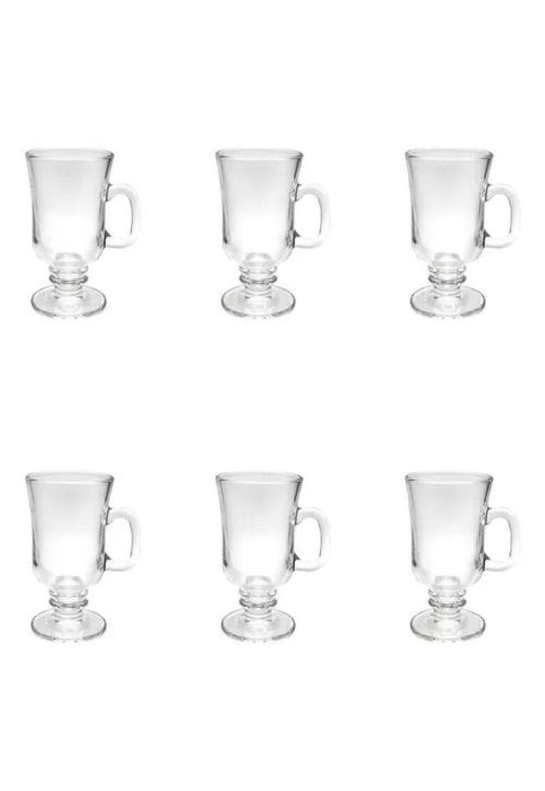 Set de 6 Tazas para Capuchino - Café, Té, Vidrio 250 ml, Cappuccino Transparente-5