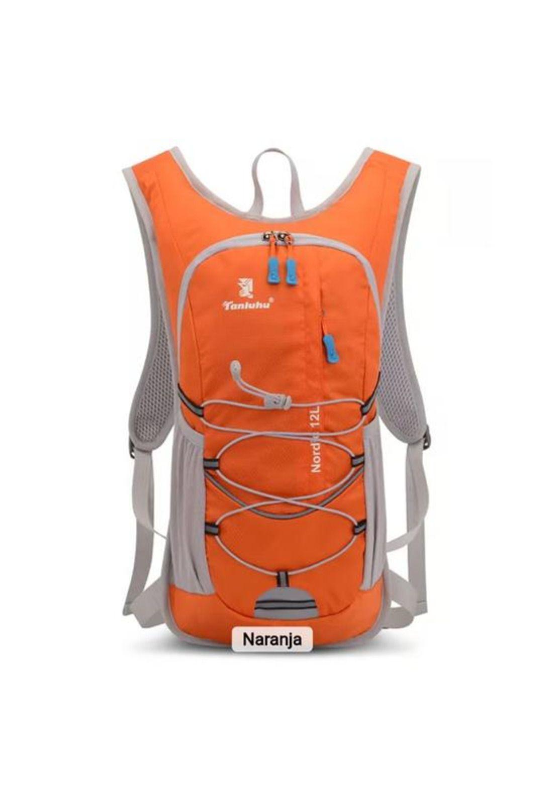 Mochila hidratación + bolsa de agua color naranja-1